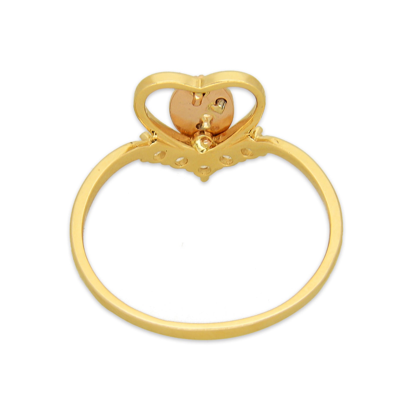 MR14AD053 Anillo Dama Oro Sólido 14K Modelo XV Años V Zirconias