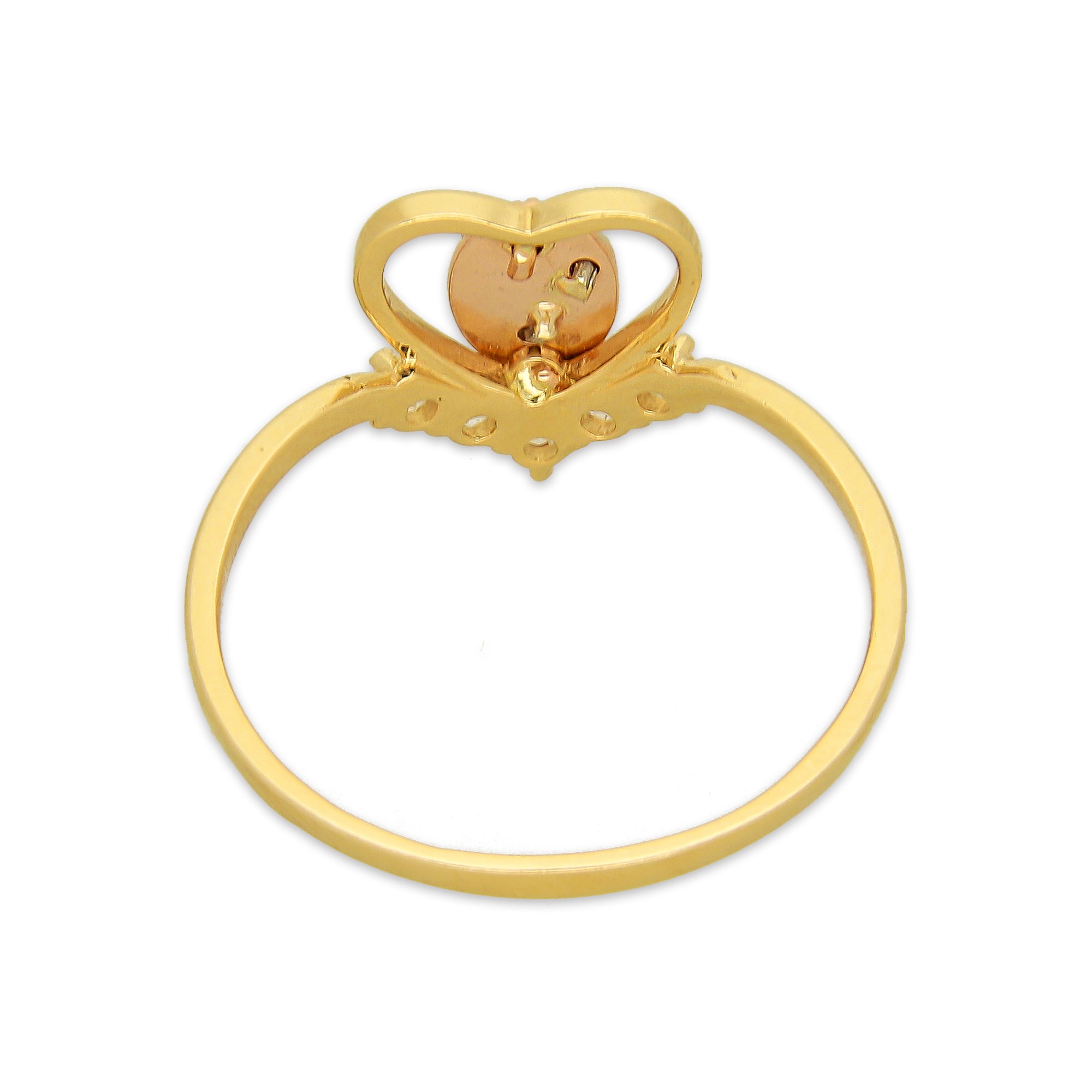 MR14AD053 Anillo Dama Oro Sólido 14K Modelo XV Años V Zirconias