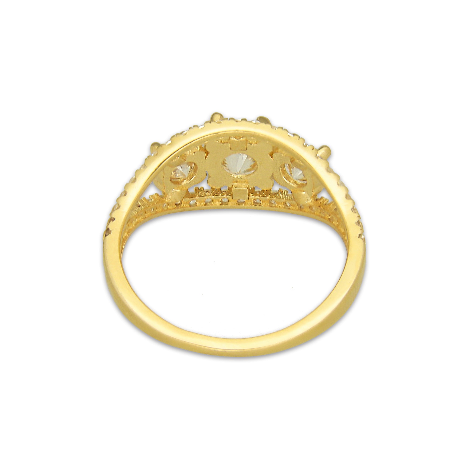 MR14AD056 Anillo Dama Oro Sólido 14K Modelo Solitariio Triada 6 mm Zirconia Principal