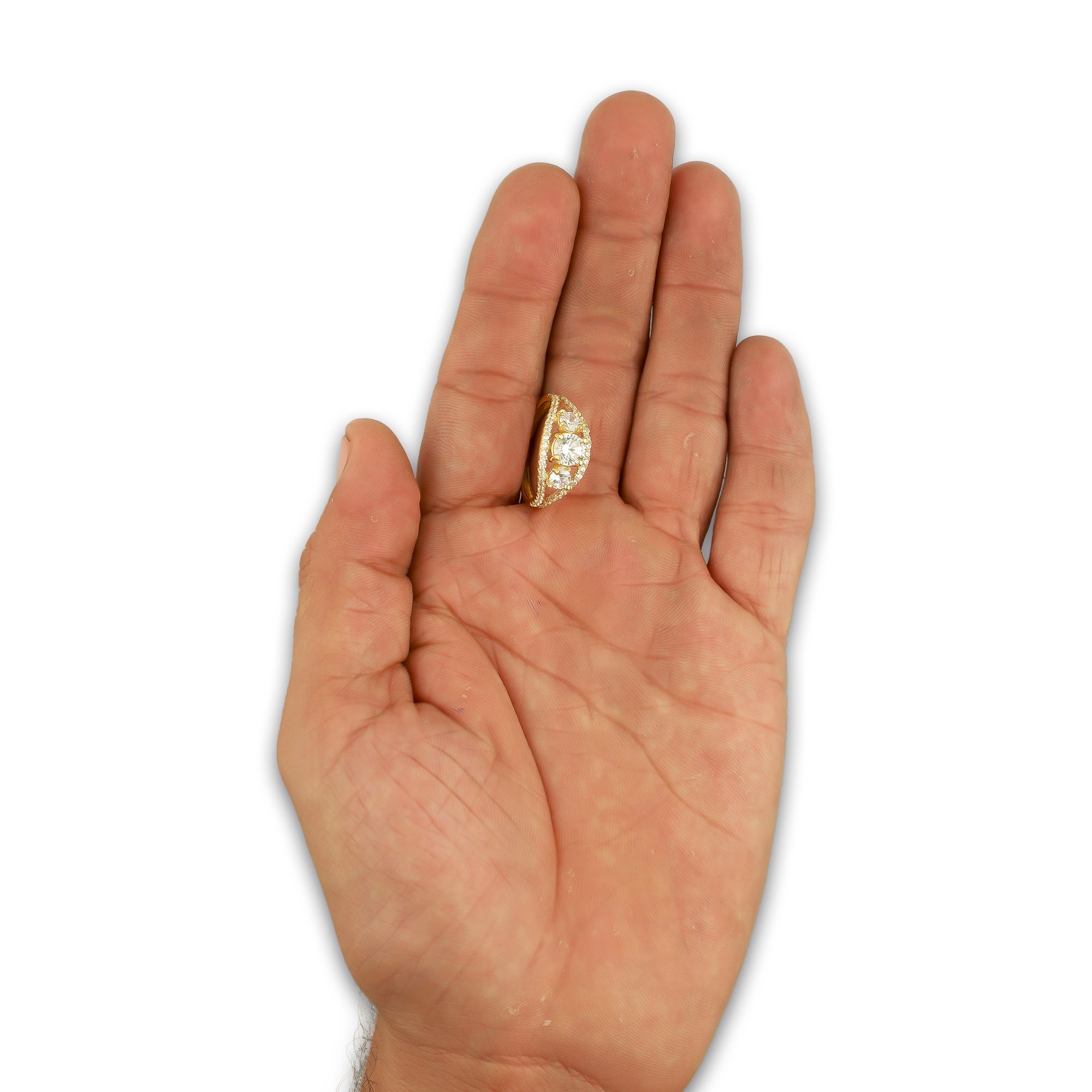 MR14AD056 Anillo Dama Oro Sólido 14K Modelo Solitariio Triada 6 mm Zirconia Principal