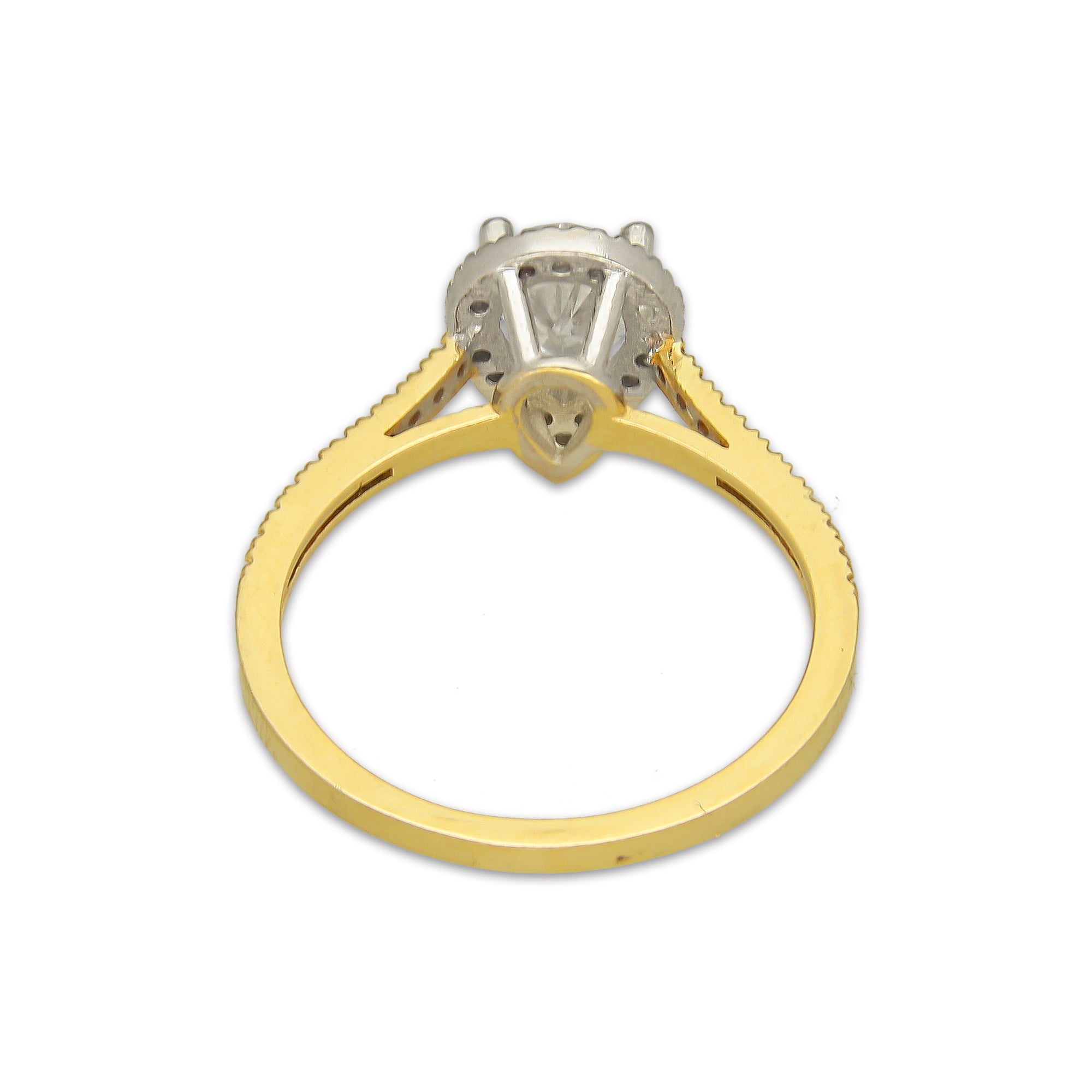 MR14AD057 Anillo Dama Oro Sólido 14K Modelo Solitario Gota 8 mm Zirconia Principal