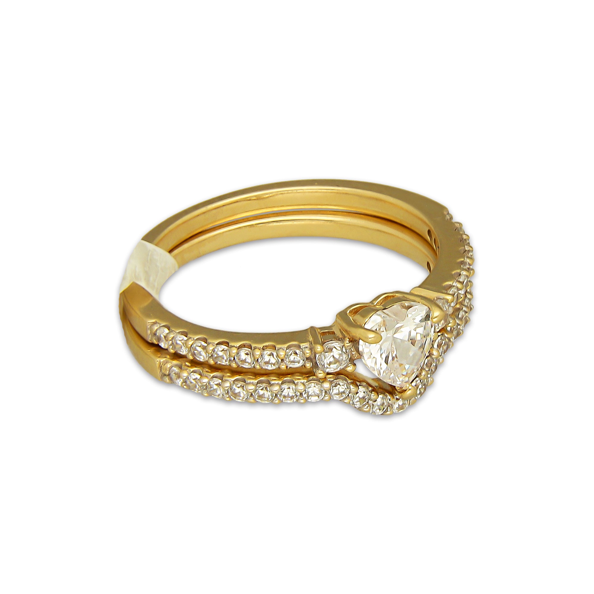 MR14AD060 Anillo Dama Oro Sólido 14K Modelo Solitario Alianza V 5 mm Zirconia Principal