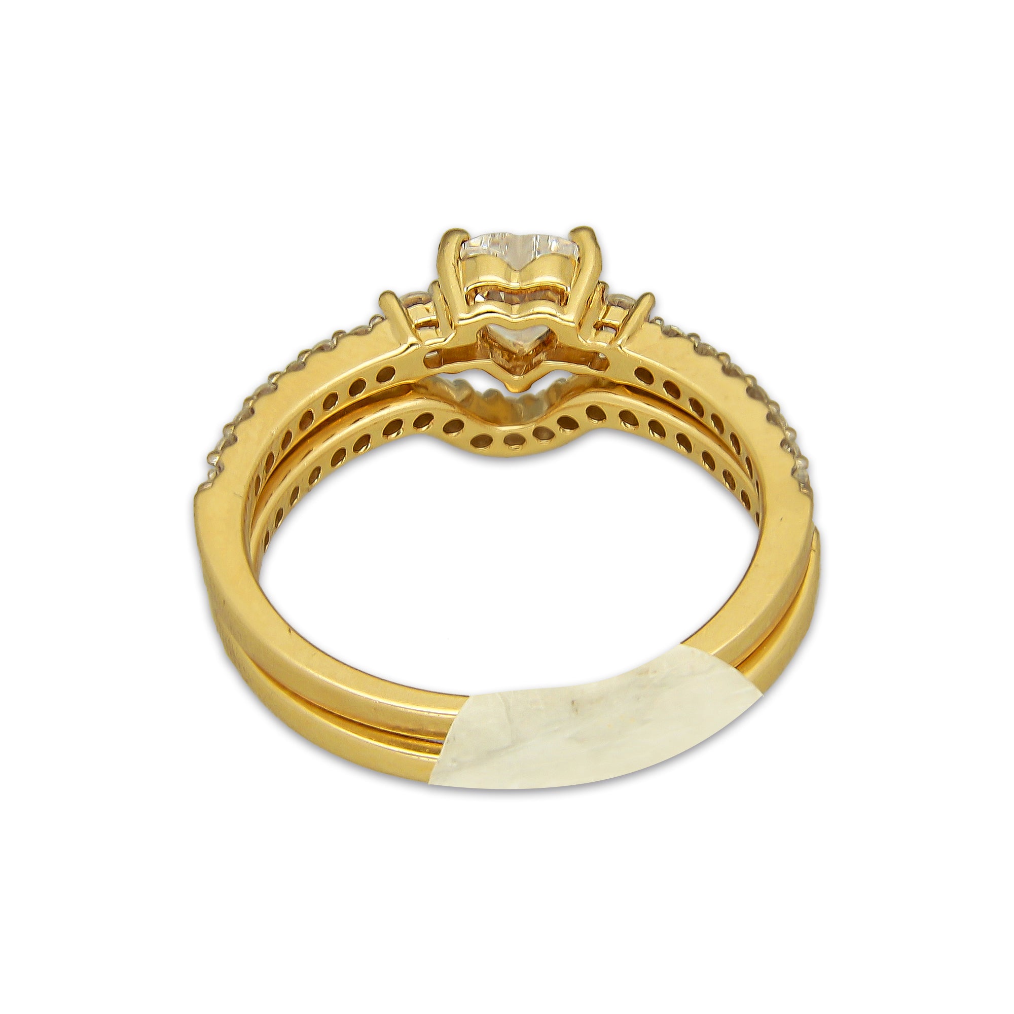 MR14AD060 Anillo Dama Oro Sólido 14K Modelo Solitario Alianza V 5 mm Zirconia Principal