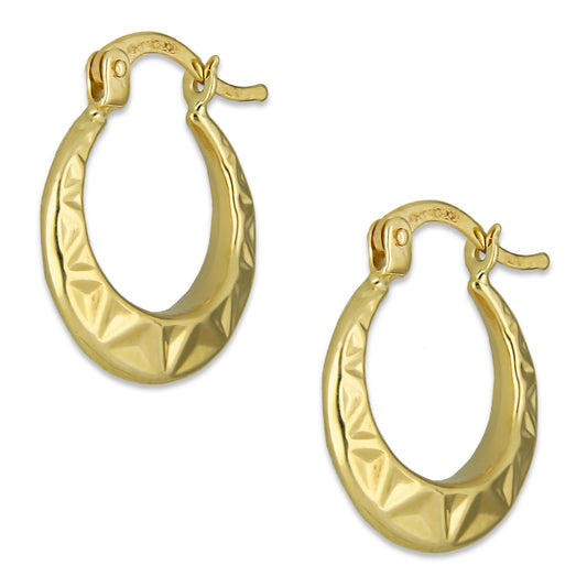 MR14AR009 Arete Arracada Oro Sólido 14K Modelo Serial Lisa 1.5 cm
