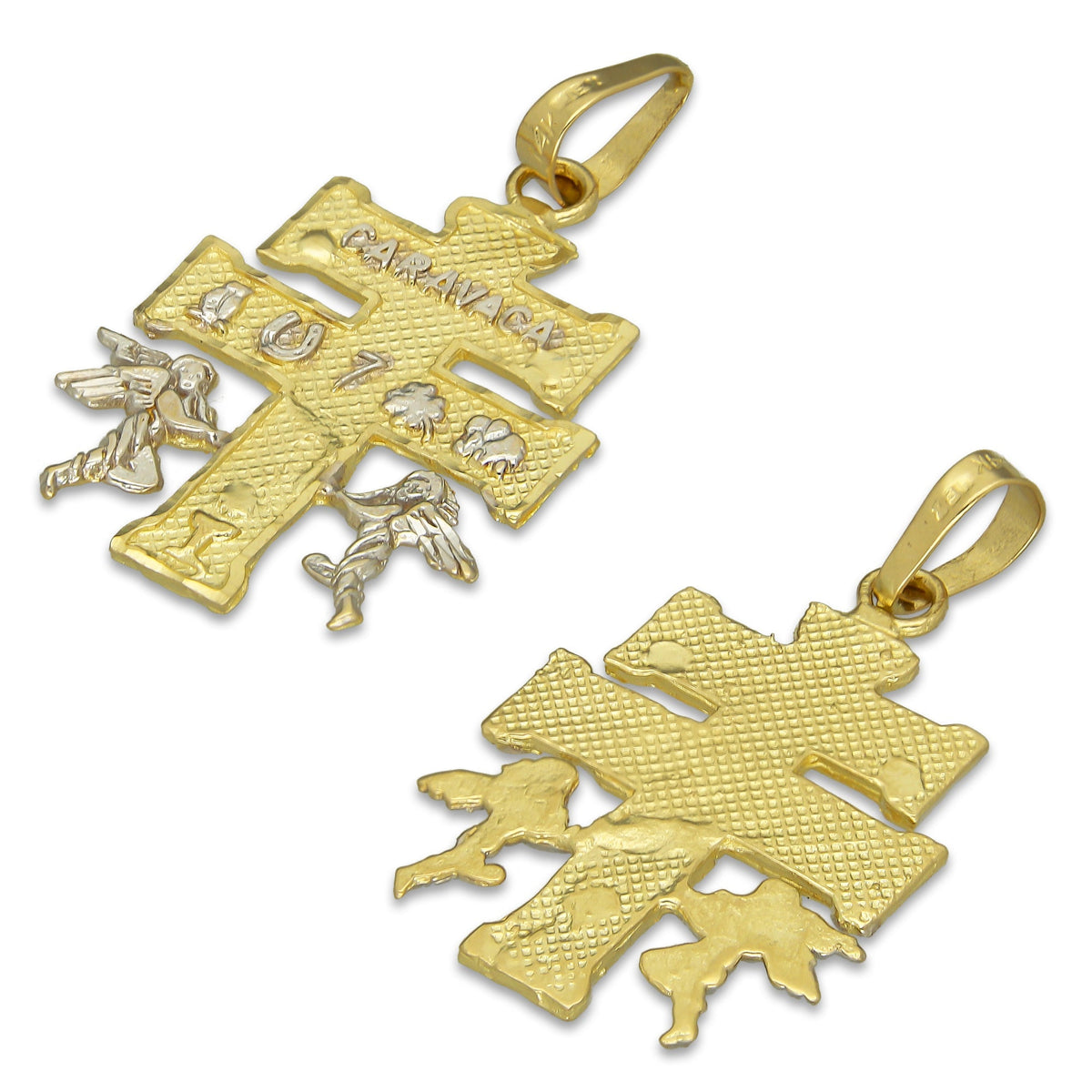 MR14DJ021 Dije Oro Sólido 14K Caravaca de la Suerte 1.9 x 3.2 cm