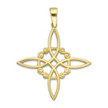 MR14DJ046 Dije Oro Sólido 14K Amuleto Nudo de Bruja 2.9 cm x 3.7 cm