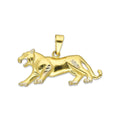 MR14DJ102 Dije Oro Sólido 14K Pantera Cuerpo Completo Diamantada 3.4 cm x 2 cm