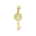 MR14DJ109 Dije Oro Sólido 14K EM Mod Llave de San Benito 0.9 cm x 2.8 cm