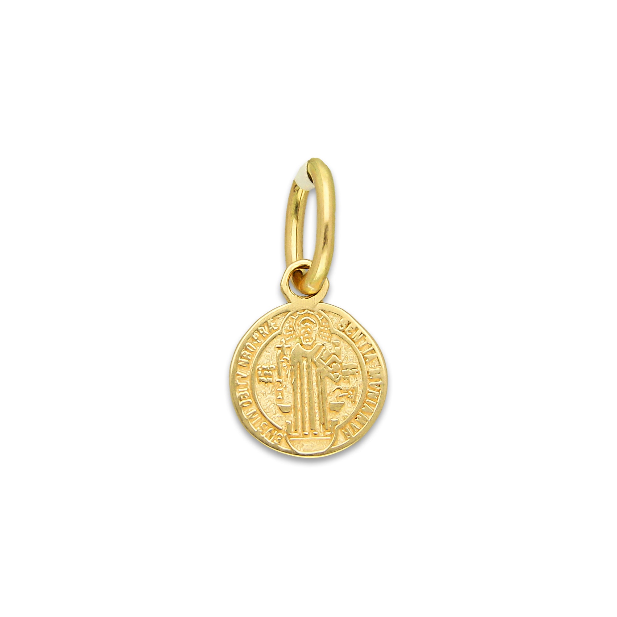 MR14DJ110 Dije Oro Sólido 14K EM Mod Medalla de San Benito Doble Vista Diámetro .45 cm