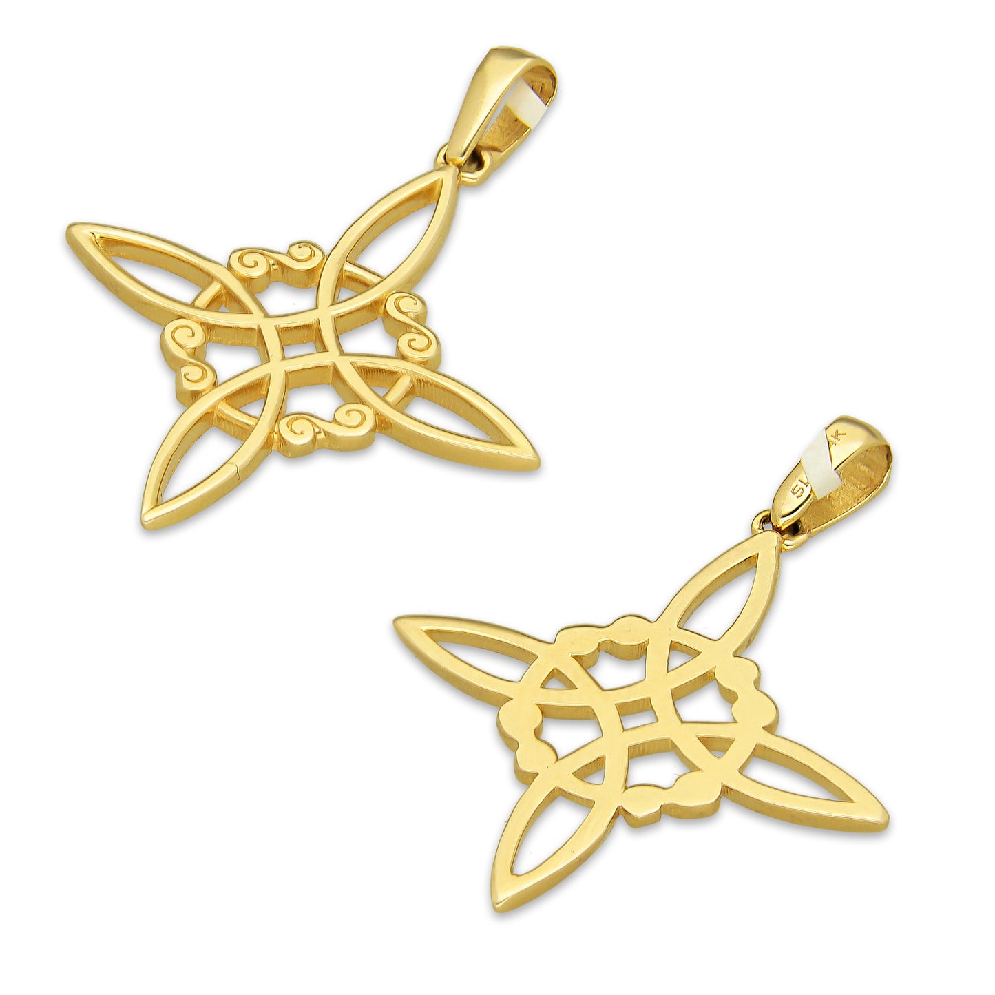 MR14DJ167 Dije Oro Sólido 14K EM Nudo de Bruja Clásico 2.3 cm x 3 cm