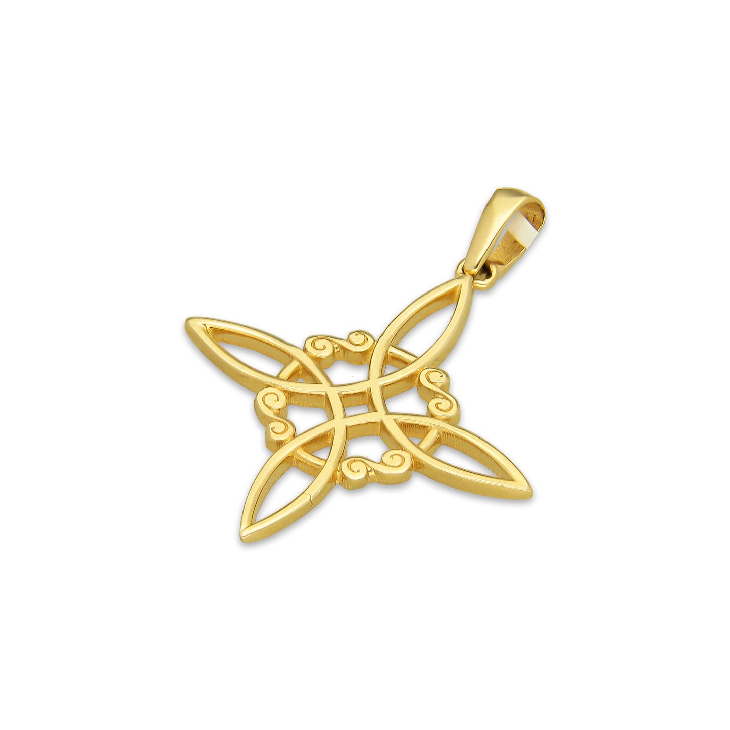 MR14DJ167 Dije Oro Sólido 14K EM Nudo de Bruja Clásico 2.3 cm x 3 cm
