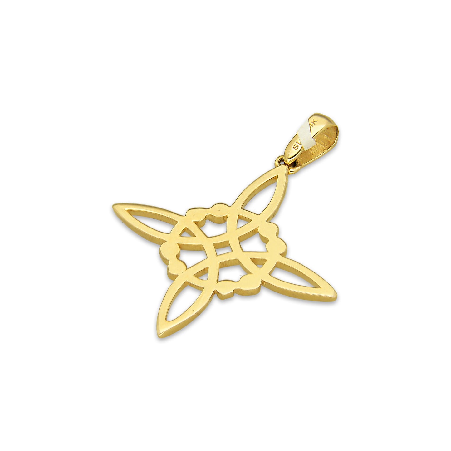 MR14DJ167 Dije Oro Sólido 14K EM Nudo de Bruja Clásico 2.3 cm x 3 cm