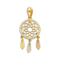 MR14DJ168 Dije Oro Sólido 14K EM Atrapa Sueños Florentino 1.4 cm x 3.2 cm