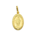MR14DJ169 Dije Oro Sólido 14K EM Virgen MIlagrosa 1.3 cm x 2.9 cm