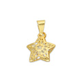 MR14DJ177 Dije Oro Sólido 14K EM Estrella 3D Jail 1.9 cm x 2.1 cm