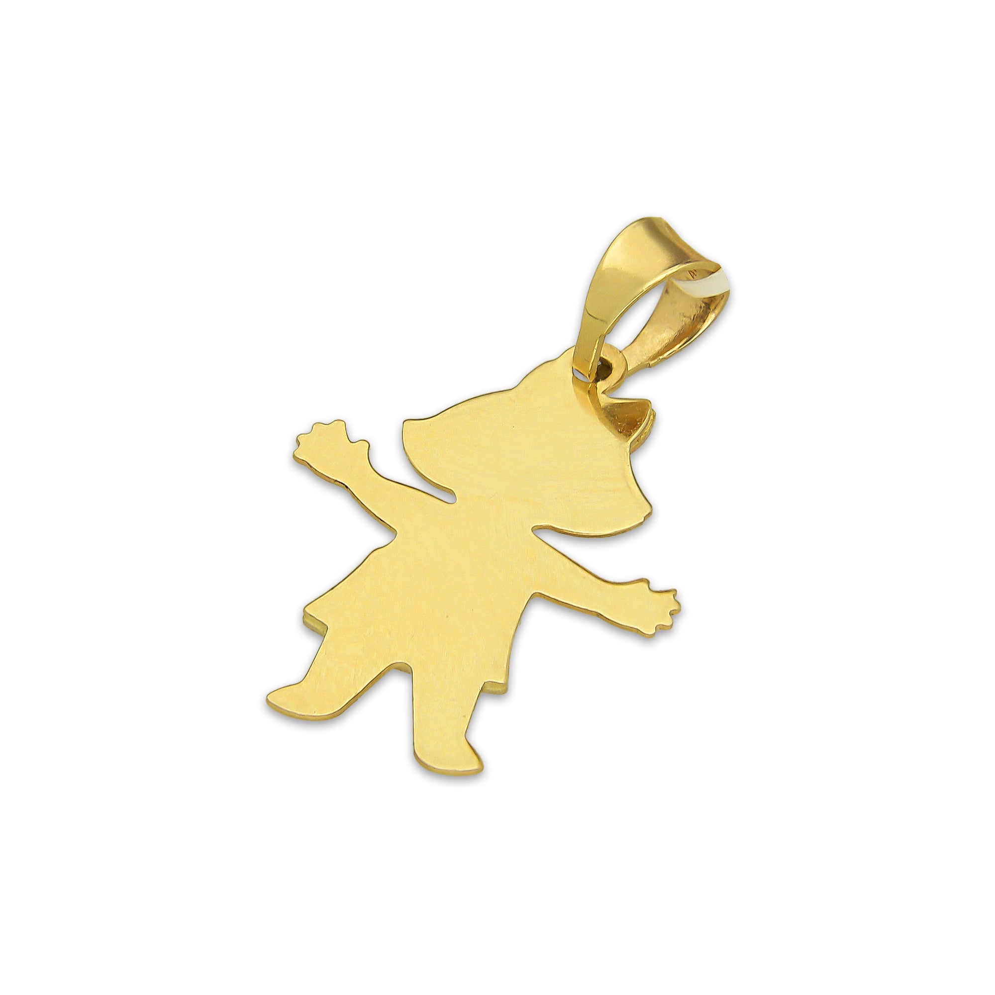 MR14DJ183 Dije Oro Sólido 14K EM Niña 1.6 cm x 2.6 cm