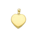 MR14DJ185 Dije Oro Sólido 14K EM Corazón Bombeado Liso 1.5 cm x 2.1 cm