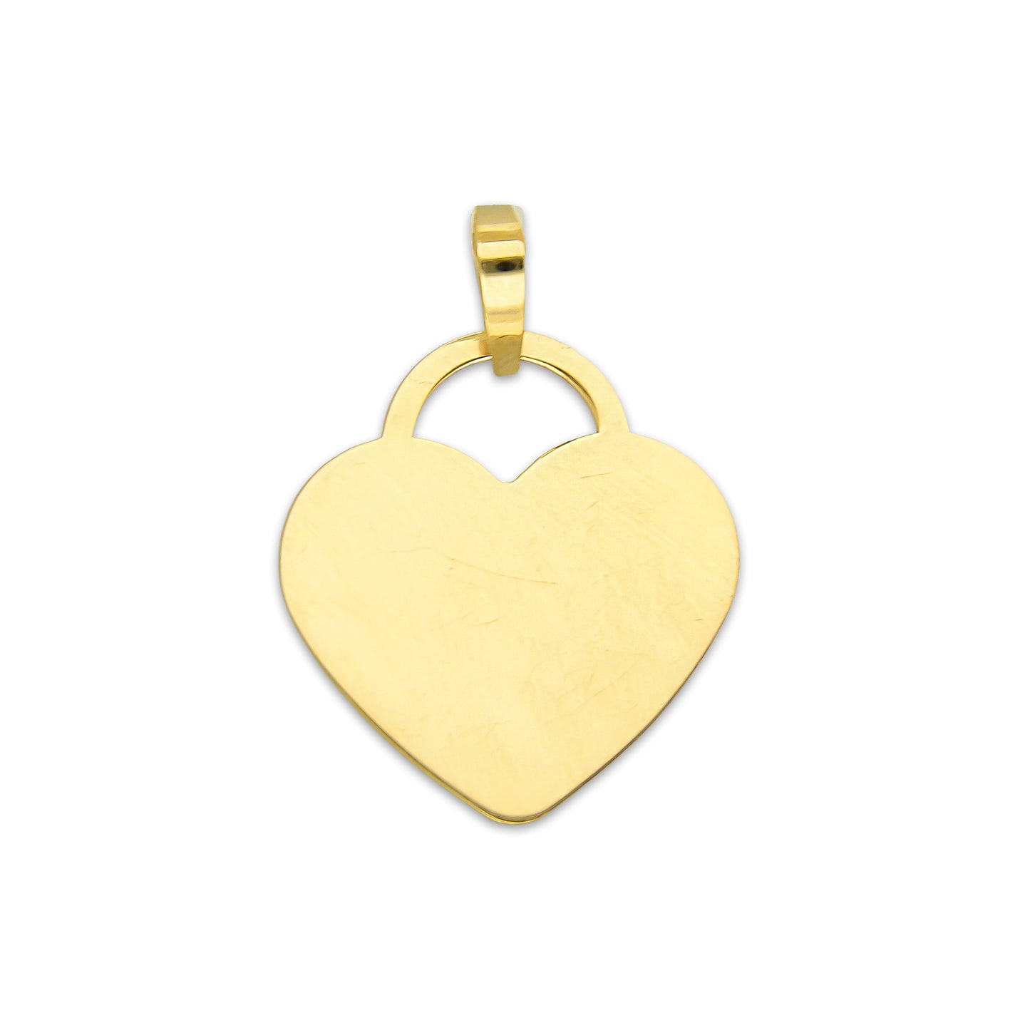 MR14DJ186 Dije Oro Sólido 14K EM Corazón Plano Liso 1.8 cm x 2.5 cm