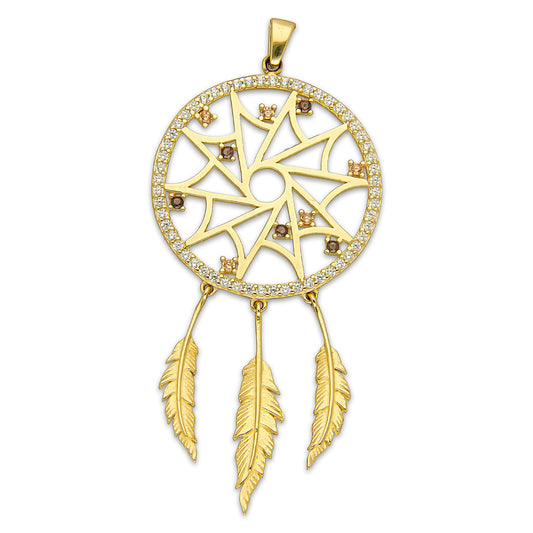 MR14DJ188 Dije Oro Sólido 14K EM Atrapasueños Vrtx 2.3 cm x 5 cm