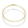 MR14PC001 Pulsera Para Caballero Oro Sólido 14K Cubana Americana Lisa 3 Mm x 21 Cm