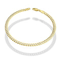 MR14PC006 Pulsera Para Caballero Oro Sólido 14K Cubana Americana Diamantada 4 Mm x 21 Cm