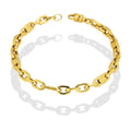MR14PC023 Pulsera Para Caballero Oro Sólido 14K Mod Ancla 3*1 Tornillo Oro Amarillo 6 mm x 21.5 cm