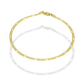 MR14PC028 Pulsera Para Caballero Oro Sólido 14K EMC14 Modelo Fígaro 3*1 Lisa 2.5 mm x 21 cm