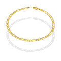 MR14PC031 Pulsera Para Caballero Oro Sólido 14K EMF14 Modelo Fígaro 3*1 Lisa 3.8 mm x 21 cm