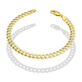 MR14PC035 Pulsera Para Caballero Oro Sólido 14K Mod Cubana Americana DIamantada 6 mm x 20 cm