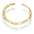MR14PC060 Pulsera Para Caballero Oro Sólido 14K EMF14 Modelo Fígaro 3*1 Diamantada 6 mm x 21 cm