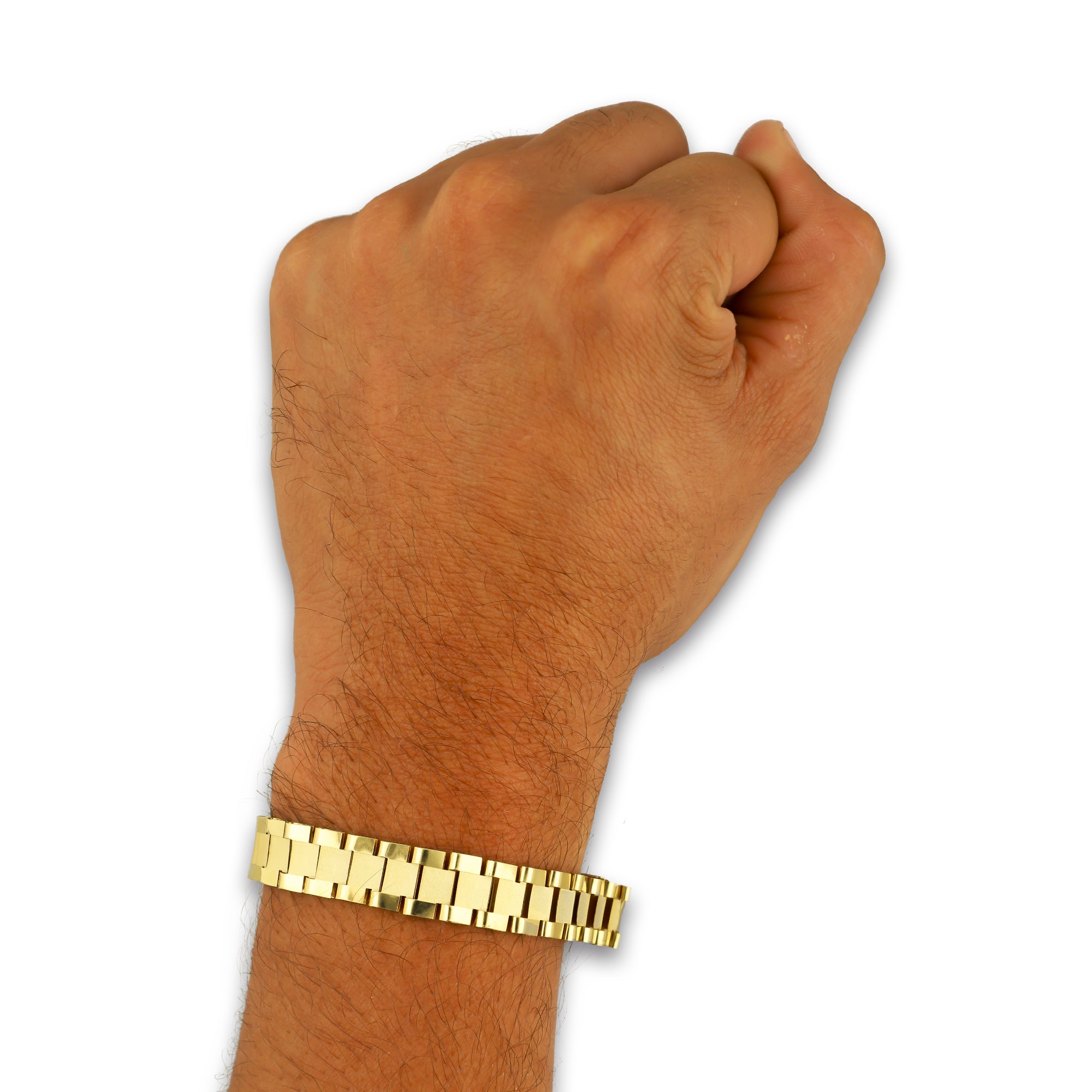 MR14PC067 Pulsera Para Caballero Oro Sólido 14K EMF14 Modelo Rlx Oro Amarillo 1 cm x 19 cm