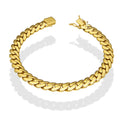 MR14PC069 Pulsera Para Caballero Oro Sólido 14K EMF14 Modelo Cubana 8 mm x 21 cm