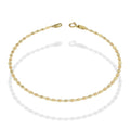 MR14PD015 Pulsera Dama Oro 14K Florentino Ancla Diamantada 3*1 2 Mm x 18.5 Cm