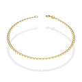 MR14PD017 Pulsera Dama Oro 14K Ojillo Diamantada 0*1 2 Mm x 18.5 Cm