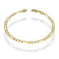 MR14PD023 Pulsera Dama Oro 14K Figaro Diamantada 3*1 4 Mm x 19 Cm