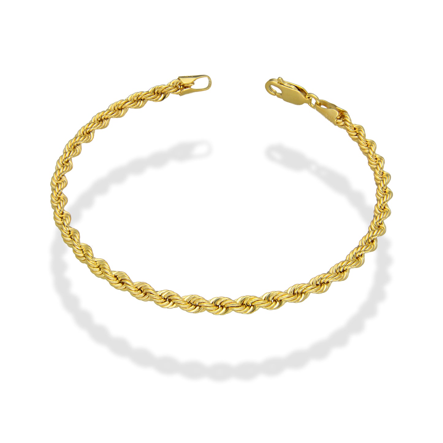 MR14PD045 Pulsera Dama Oro Sólido 14K Torsal Lisa Super Ligera 3.5 mm x 18 cm