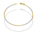 MR14PD062 Pulsera Dama Oro Sólido 14K Mod Bolitas Barrilete Diamantadas Florentino 1.5 mm x 18 cm