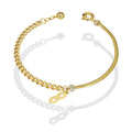 MR14PD066 Pulsera Dama Oro Sólido 14K Mod Mixta Panza de Víbora y Barbada con Infinito Ajustable 17 a 18 cm