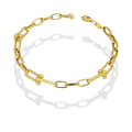 MR14PD069 Pulsera Dama Oro Sólido 14K Mod Ancla Eslabones Ovalados Planos 7 mm x 19 cm