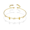 MR14PD091 Pulsera Dama Oro Sólido 14K Aro Notas Musicales Súper Ligero Ajustable 18 a 20 cm