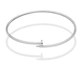 MR14PD097 Pulsera Dama Oro Sólido 14K Aro Tubular en Forma de Clavo Oro Blanco 18 cm
