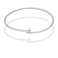 MR14PD097 Pulsera Dama Oro Sólido 14K Aro Tubular en Forma de Clavo Oro Blanco 18 cm