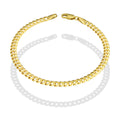 MR14PD102 Pulsera Dama Oro Sólido 14K Mod Cubana Americana 1*0 Lisa 4.5 mm x 18 cm