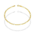 MR14PD110 Pulsera Dama Oro Sólido 14K Mod Fígaro 3*1 Lisa 2.7 mm x 18 cm