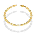 MR14PD114 Pulsera Dama Oro Sólido 14K Mod Valentino Diamantado Estrella Florentino 5 mm x 18 cm