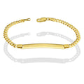 MR14PD116 Pulsera Esclava Dama Oro Sólido 14K Mod Cubana Americana Lisa 4.5 mm x 18 cm