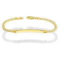 MR14PD117 Pulsera Esclava Dama Oro Sólido 14K Mod Cubana Americana Diamantada 4.5 mm x 18 cm