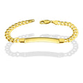 MR14PD118 Pulsera Esclava Dama Oro Sólido 14K Mod Cubana Americana Diamantada 7 mm x 18 cm