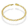 MR14PD130 Pulsera Dama Oro Sólido 14K Modelo Tejido Chino con Corazones 4 mm x 19 cm