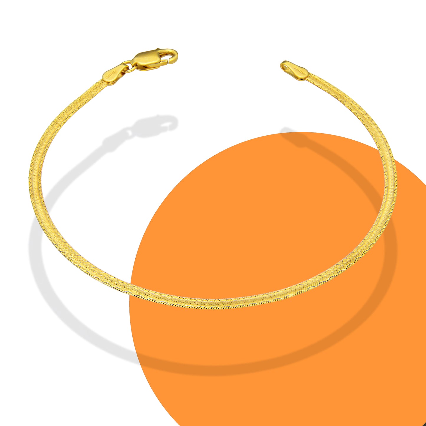 MR14PD132 Pulsera Dama Oro Sólido 14K Modelo Súper Flex Plana 2 mm x 18.5 cm